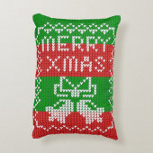 醜いセーター模様のジングルベルメリークリスマス糸 アクセントクッション (裏面(縦))