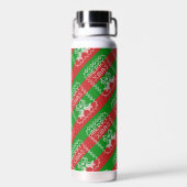 醜いセーター模様のジングルベルメリークリスマス糸 ウォーターボトル (背面)