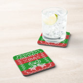 醜いセーター模様のジングルベルメリークリスマス糸 コースター (右側)