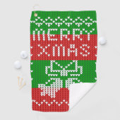 醜いセーター模様のジングルベルメリークリスマス糸 ゴルフタオル (インサイチュ)
