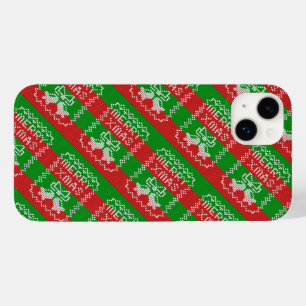 醜いセーター模様のジングルベルメリークリスマス糸 Case-Mate iPhone 14 PLUSケース