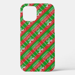 醜いセーター模様のジングルベルメリークリスマス糸 iPhone 12ケース
