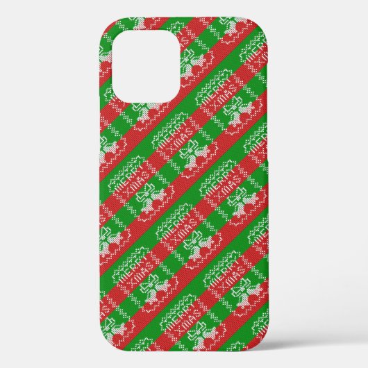 醜いセーター模様のジングルベルメリークリスマス糸 Case-Mate iPhoneケース (裏面)