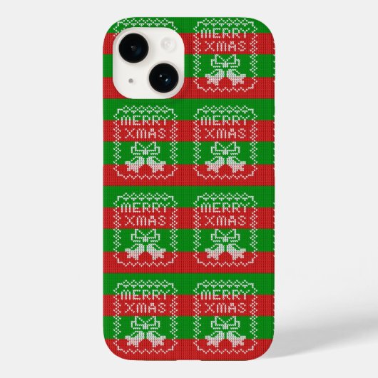 醜いセーター模様のジングルベルメリークリスマス糸 Case-Mate iPhoneケース (裏面)