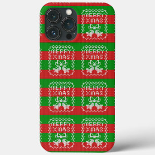 醜いセーター模様のジングルベルメリークリスマス糸 iPhone 13 PRO MAXケース