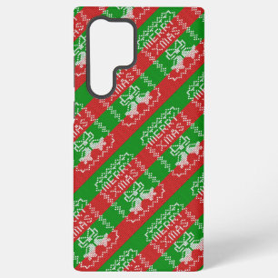 醜いセーター模様のジングルベルメリークリスマス糸 SAMSUNG GALAXY S22 ULTRAケース