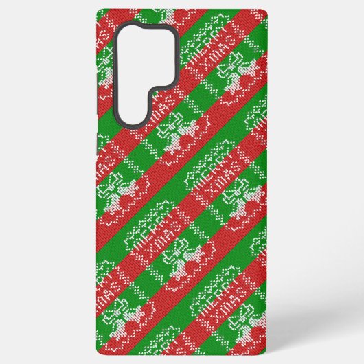 醜いセーター模様のジングルベルメリークリスマス糸 SAMSUNG GALAXYケース (裏面)