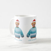 醜いセーター犬の恋人を着たゴールデンレトリバー コーヒーマグカップ (正面左)