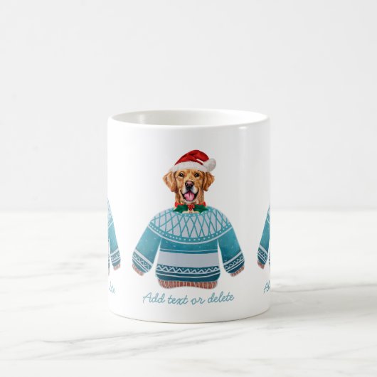 醜いセーター犬の恋人を着たゴールデンレトリバー コーヒーマグカップ (中央)