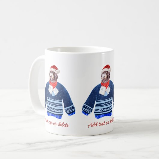 醜いセーター犬の恋人を着たニューフィポ家族 コーヒーマグカップ (正面左)