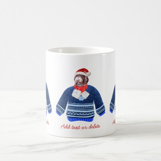 醜いセーター犬の恋人を着たニューフィポ家族 コーヒーマグカップ (中央)