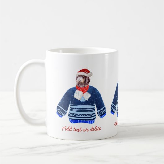 醜いセーター犬の恋人を着たニューフィポ家族 コーヒーマグカップ (左)