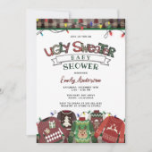 醜いセーター男女兼用ホリデーベビーシャワー 招待状 (正面)