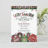 醜いセーター男女兼用ホリデーベビーシャワー 招待状 (スタンド正面)