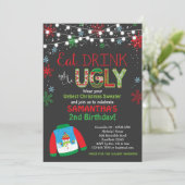 醜いセーター誕生日招待状/クリスマスパーティー 招待状 (スタンド正面)