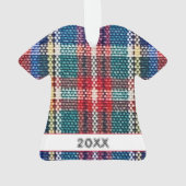 醜いセーター賞カラフルのPLAID YEARおもしろいパーティー オーナメント (裏面)