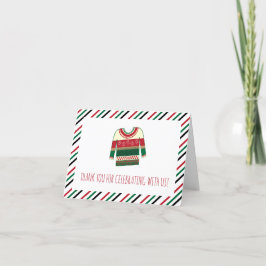 醜いセーター赤ちゃんシャワーフラットサンキューカード サンキューカード