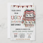 醜いセーター赤ちゃんシャワー招待状 招待状 (正面)