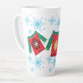 醜いセーター雪の結晶パターン カフェラテマグ (左アングル)