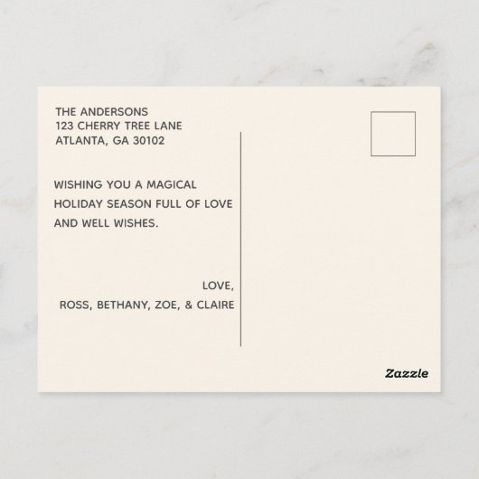 醜いセーター非フォトホリデーポストカカラフルージ ポストカード (裏面)