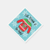 醜いセーター食べドリンクと醜いナプキン スタンダードカクテルナプキン (角)