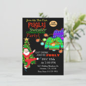 醜いセーター食べドリンクは楽々しいクリスマスパーティー 招待状 (スタンド正面)
