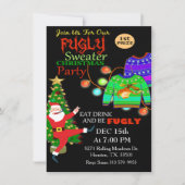 醜いセーター食べドリンクは楽々しいクリスマスパーティー 招待状 (正面)