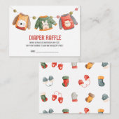 醜いセーター、クリスマスベビーシャワーおむつラッフル エンクロージャーカード (正面/裏面)