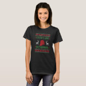 醜いセーター クリスマス サンタ トナカイ 雪だるま ショウガ Tシャツ (正面フル)