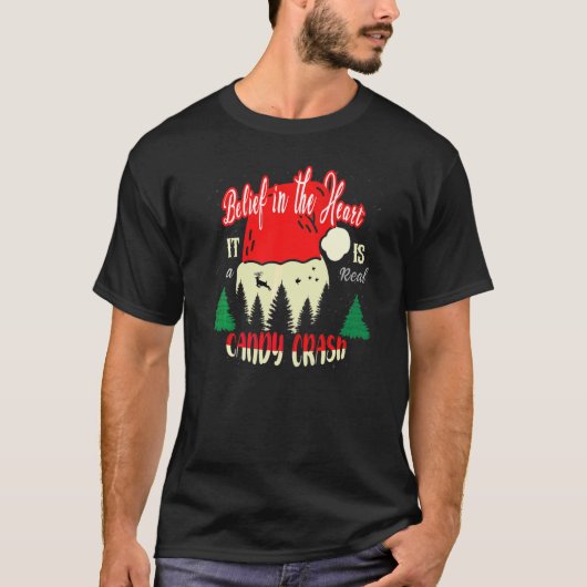 醜いセーター。クリスマス サンタ トナカイ 雪だるま ジン Tシャツ (正面)