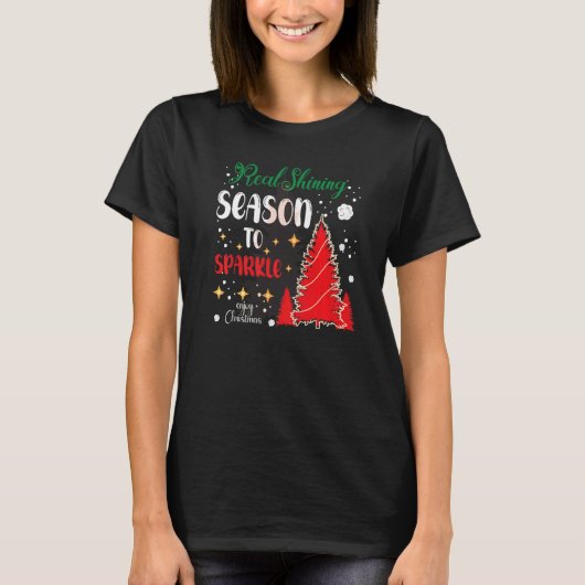 醜いセーター クリスマス サンタ トナカイ 雪だるま ジン Tシャツ (正面)