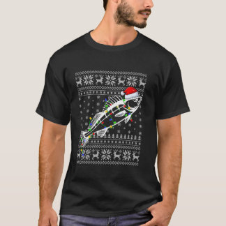 醜いセーター クリスマス ライト サンタの帽子 ウォレイフィッシュ Tシャツ