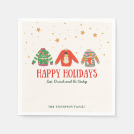 醜いセーター、ホリデーパーティナプキンス スタンダードカクテルナプキン