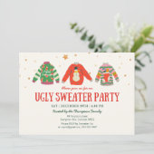 醜いセーター、ホリデーパーティー招待状 招待状 (スタンド正面)