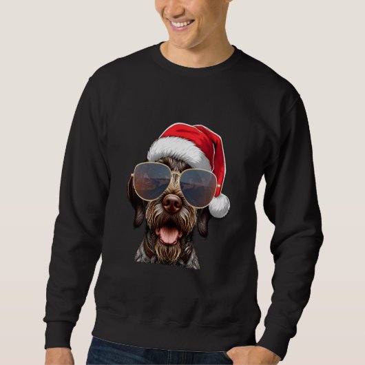 醜いセーターSanta German Wirehed Pointer Dog C スウェットシャツ (正面)
