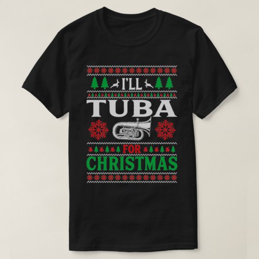 醜いトゥバマーチングバンドクリスマスアパレル Tシャツ (デザイン正面)