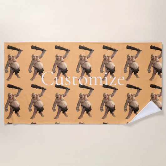 醜いトロール雷_コブ ビーチタオル (正面)