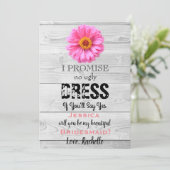 醜いドレスもしは言わないYesの花嫁カード 招待状 (スタンド正面)