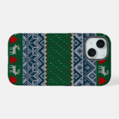 醜いニットセータートインデナークリスマスツリーホリデイ iPhone 15ケース (裏面横)