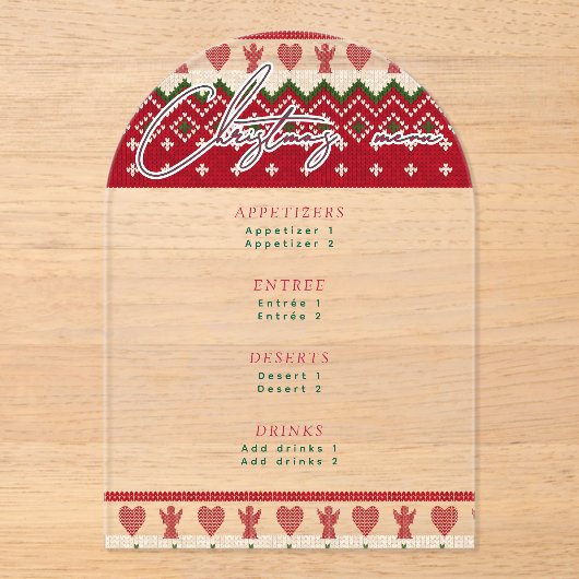 醜いニットHyggeエンジェルハートクリスマスメニュー アクリル招待状 (正面)