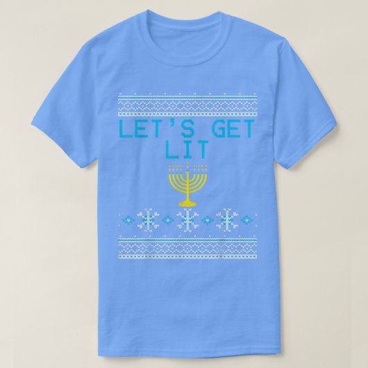 醜いハヌカーおもしろい(ユダヤ教)メノラー Tシャツ (デザイン正面)