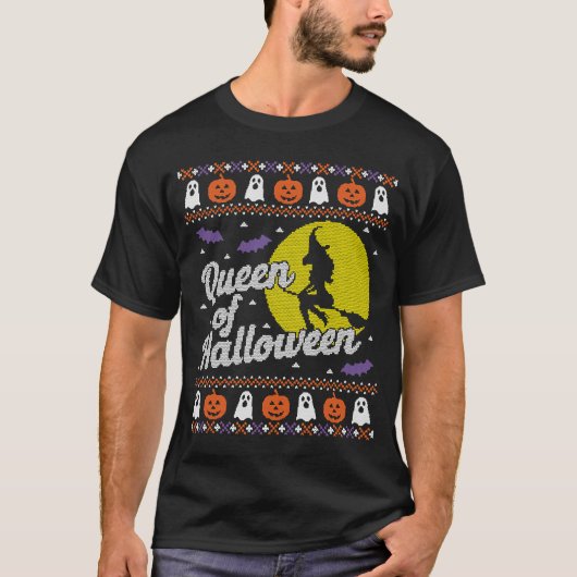 醜いハロウィーンセーターのクイーン Tシャツ (正面)