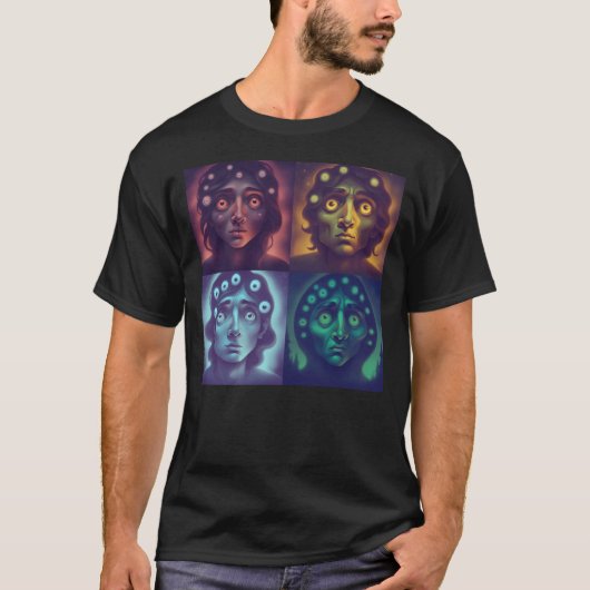 醜いハロウィーンセーター色ブロック目 Tシャツ (正面)