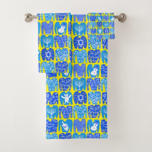 醜いハンヌカスウェータズホリデーパターン バスタオルセット (インサイチュ)