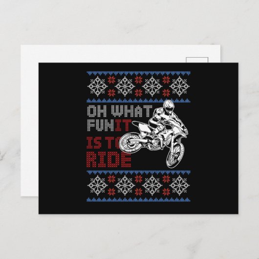 醜いバイククリスマスモトクロスバイククリスマスギフト ポストカード (正面/裏面)