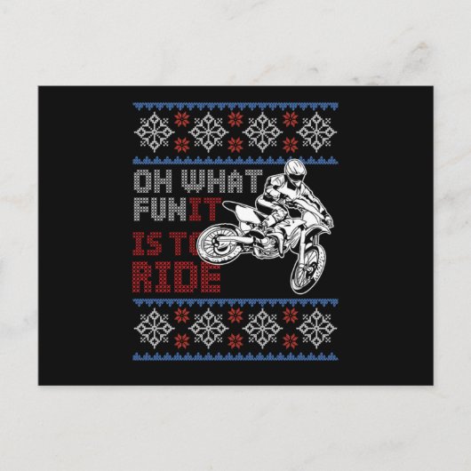 醜いバイククリスマスモトクロスバイククリスマスギフト ポストカード (正面)