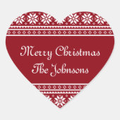 醜いパーソナライズされたクリスマスのセーターハートシール ハートシール (正面)