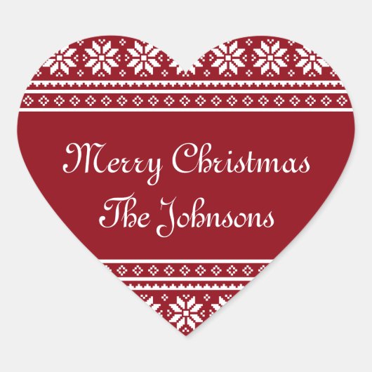 醜いパーソナライズされたクリスマスのセーターハートシール ハートシール (正面)