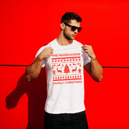 醜いパーソナライズされたセータースタイルファミリークリスマス トライブレンドＴシャツ
