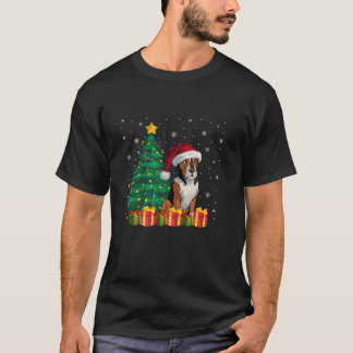 醜いヒーラーサンタハットクリスマスライトドッグラバーX Tシャツ